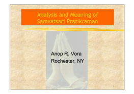 Analysis and Meaning of Samvatsari Pratikraman