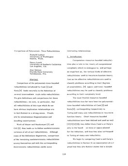 Co~Nparison of Polynomial- Time Reducibilities Richard Ladner University of Washington Seattle, Wash. Nanay Lynch University Of