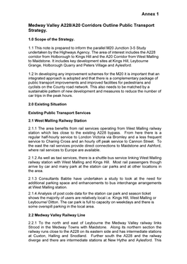 Annex 1 Medway Valley A228/A20 Corridors Outline Public Transport