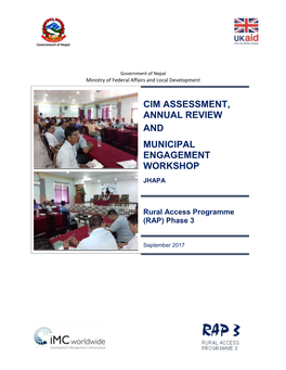 Cim Assessment, Annual Review and Municipal Engagement Workshop Jhapa