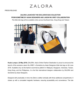 Press Release Zalora Launches the Exclusive Bag