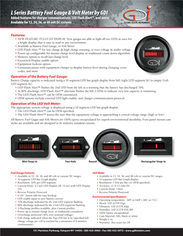 L Series Battery Fuel Gauge & Volt Meter By