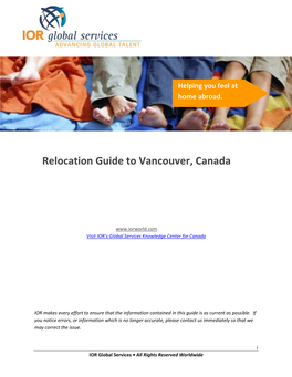 Relocation Guide to Vancouver, Canada