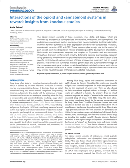 Interactions of the Opioid and Cannabinoid Systems in Reward: Insights from Knockout Studies