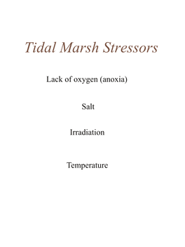 Tidal Marsh Stressors