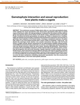 Gametophyte Interaction and Sexual Reproduction: How Plants Make a Zygote