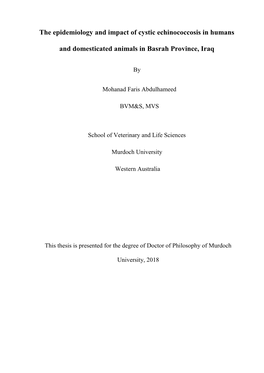 The Epidemiology and Impact of Cystic Echinococcosis in Humans And