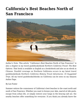 California's Best Beaches North of San Francisco