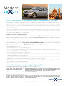 Letting Celebrity Cruises® Arrange Your Private Car/Van Experience in Europe