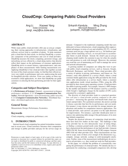 Cloudcmp: Comparing Public Cloud Providers