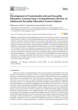 Lessons from a Comprehensive Review of Adolescent Sexuality Education Across Cultures