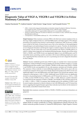 Diagnostic Value of VEGF-A, VEGFR-1 and VEGFR-2 in Feline Mammary Carcinoma