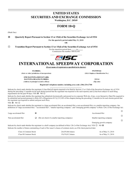 INTERNATIONAL SPEEDWAY CORPORATION (Exact Name of Registrant As Specified in Its Charter)