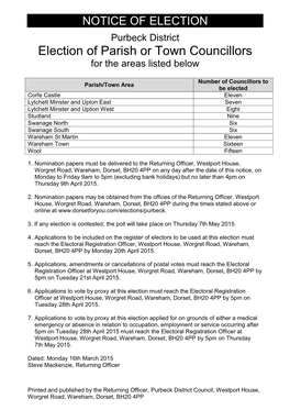 Notice of Election Double Column