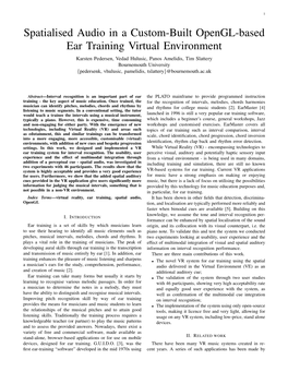 Spatialised Audio in a Custom-Built Opengl-Based Ear Training Virtual Environment