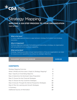 Strategy Mapping: Applying a Six-Step Process To