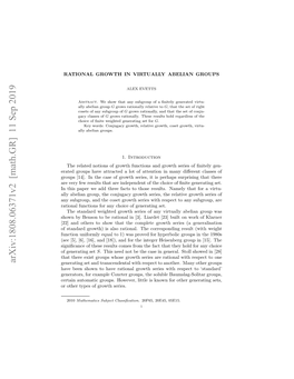 Arxiv:1808.06371V2 [Math.GR] 11 Sep 2019 N Ugop N H Oe Rwhsre Ihrsett N Su Set