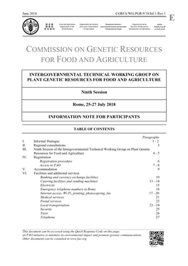 Commission on Genetic Resources for Food and Agriculture