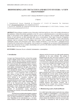 Bioimmuring Late Cretaceous and Recent Oysters: 'A View