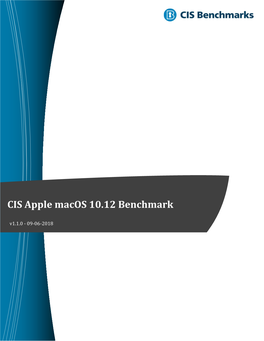 CIS Apple Macos 10.12 Benchmark