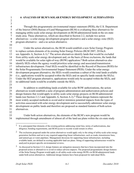 6 Analysis of Blm's Solar Energy Development