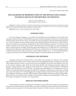 Peculiarities of Reproduction of the Species Stranvaesia Davidiana Decne in the Republic of Moldova