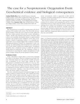 The Case for a Neoproterozoic Oxygenation Event: Geochemical Evidence and Biological Consequences