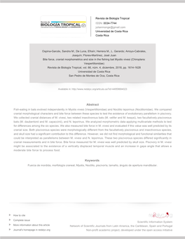 Redalyc. Bite Force, Cranial Morphometrics and Size in The