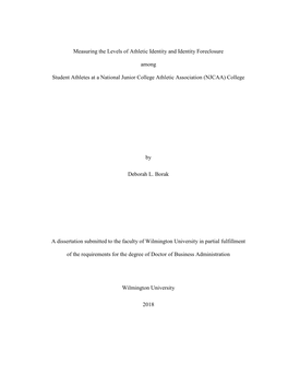 Measuring the Levels of Athletic Identity and Identity Foreclosure