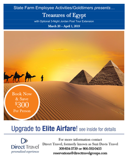 Treasures of Egypt with Optional 3-Night Jordan Post Tour Extension March 20 – April 1, 2019