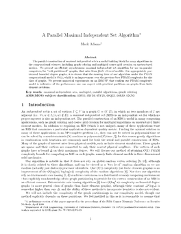 A Parallel Maximal Independent Set Algorithm