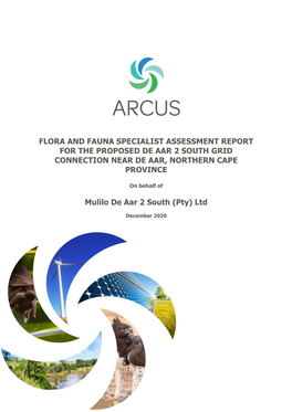 Flora and Fauna Specialist Assessment Report for the Proposed De Aar 2 South Grid Connection Near De Aar, Northern Cape Province