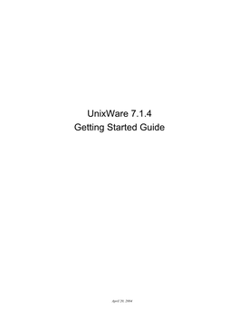Unixware 7.1.4 Getting Started Guide