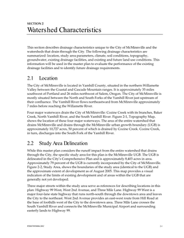 Watershed Characteristics