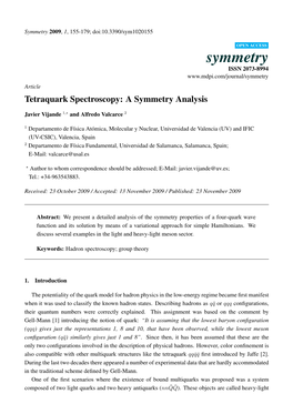 Tetraquark Spectroscopy: a Symmetry Analysis
