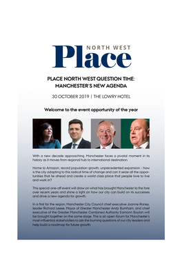 Place North West Question Time: Manchester's New