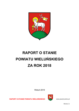 Raport O Stanie Powiatu Wieluńskiego Za Rok 2018