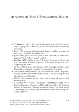 Appendix: Al-Jabri's Biographical Sketch