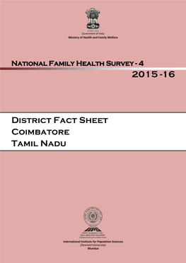 District Fact Sheet Coimbatore Tamil Nadu