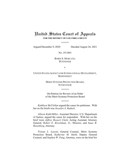 United States Court of Appeals for the DISTRICT of COLUMBIA CIRCUIT