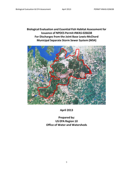 Biological Evaluation & EFH Assessment