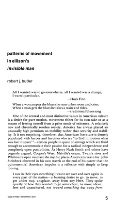 Patterns of Movement Inellison's Invisible Man 5