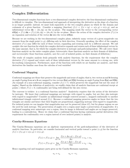 Complex Differentiation