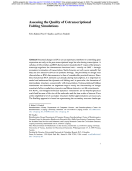 Assessing the Quality of Cotranscriptional Folding Simulations