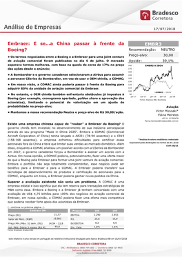 Análise De Empresas 17/07/2018