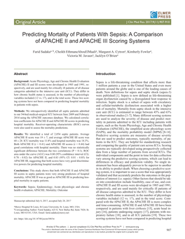 Predicting Mortality of Patients with Sepsis: a Comparison of APACHE II and APACHE III Scoring Systems