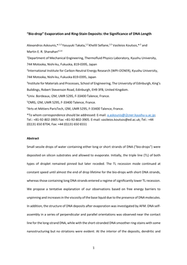 Evaporation and Ring-Stain Deposits: the Significance of DNA Length