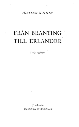 Från Branting Till Erlander