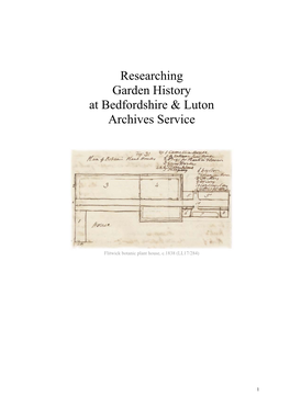 Garden History at Bedfordshire & Luton Archives Service