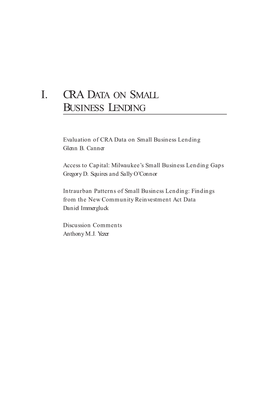 I. Cra Data on Small Business Lending